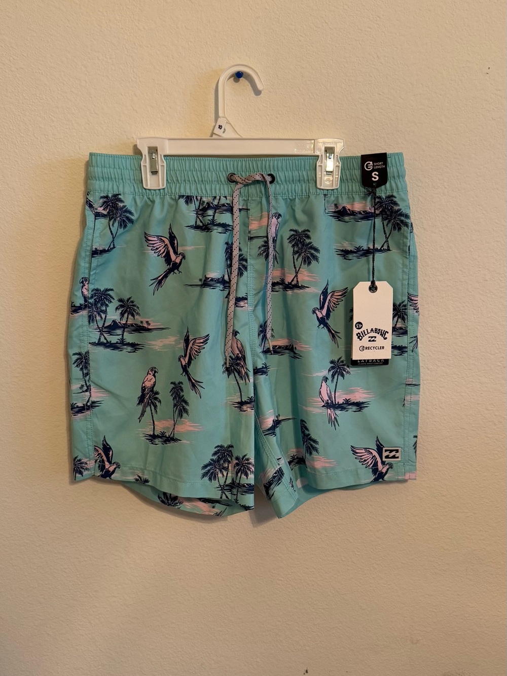 Billabong Turquoise Palm & Parrot Swim Shorts